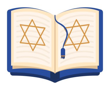 Yahudi Torah Hanuka simgesi izole edildi