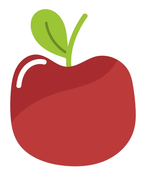 Äpple Frukt Ikon Platt Isolerad — Stock vektor