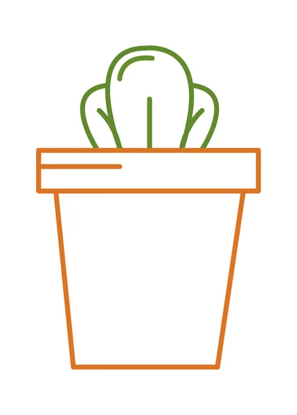 Berkebun Tanaman Dalam Ikon Pot Gaya Linier - Stok Vektor