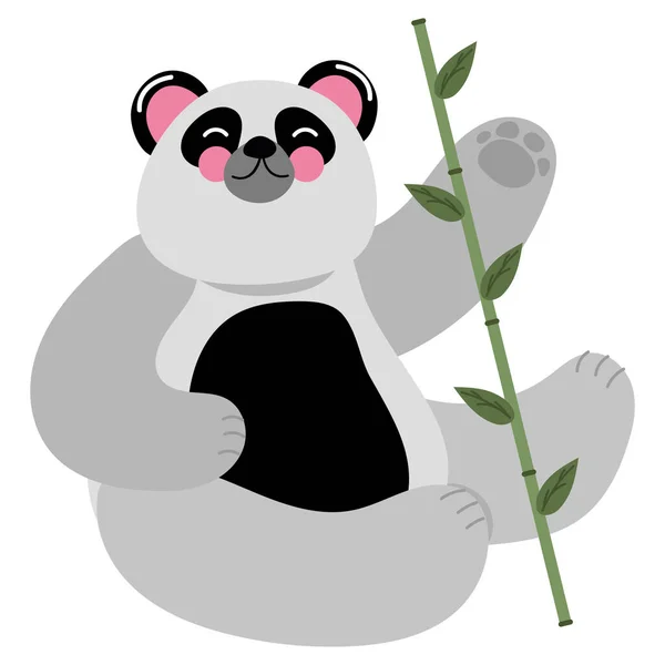 Cute Ikona Niedźwiedź Panda Izolowane — Wektor stockowy