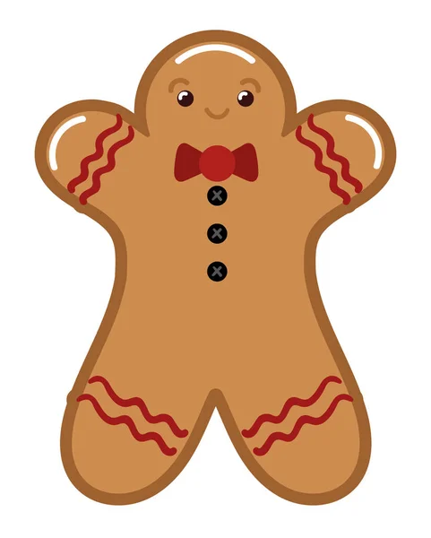 圣诞节姜饼图标扁平隔离 — 图库矢量图片