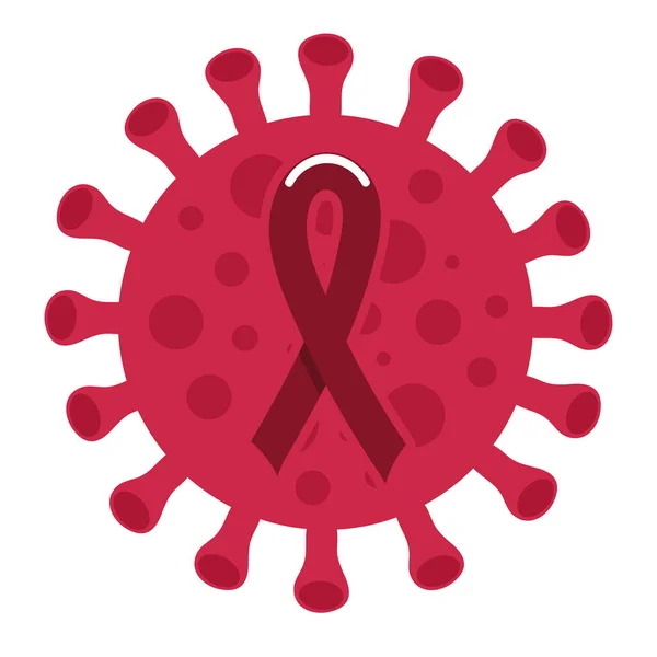 Ikona Aids Virus Bílém Pozadí — Stockový vektor
