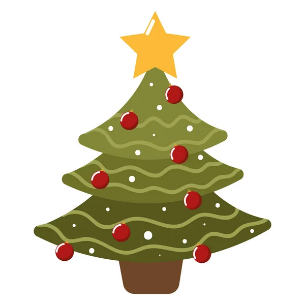 Árbol Navidad Icono Plano Aislado — Vector de stock