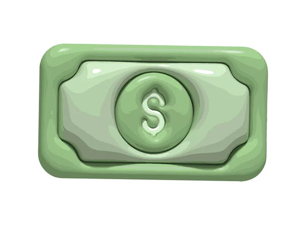 Geld Banknote Stil Symbol Isoliert — Stockvektor
