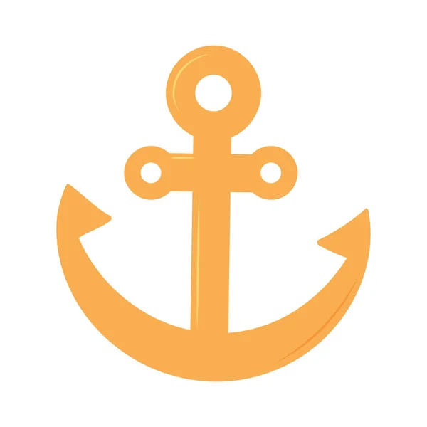 Anchor Deniz Simgesi Düz Izole — Stok Vektör