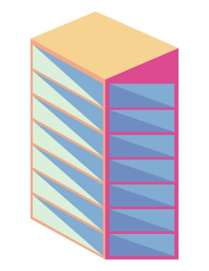 düz bina cephesi izole edilmiş simge biçimi