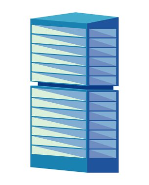 düz modern bina ikon biçimi