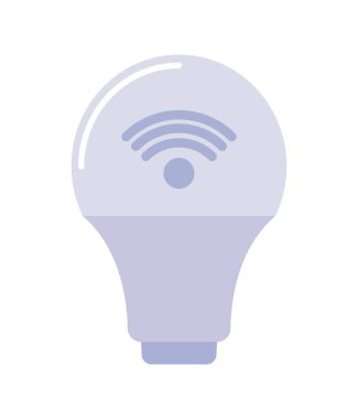 Ampul wifi akıllı ev simgesi izole edilmiş biçimi