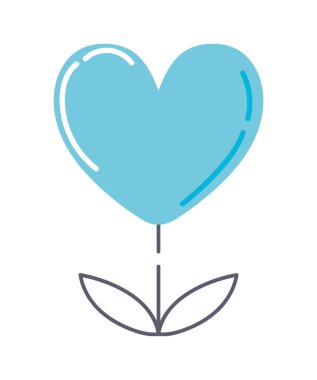 kalp şeklinde çiçek simgesi izole edilmiş stil