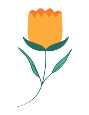 Düz Çiçek gövdesi izole edilmiş simge biçimi