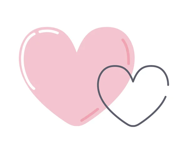 Серце Любов Значок Ізольований Стиль — стоковий вектор