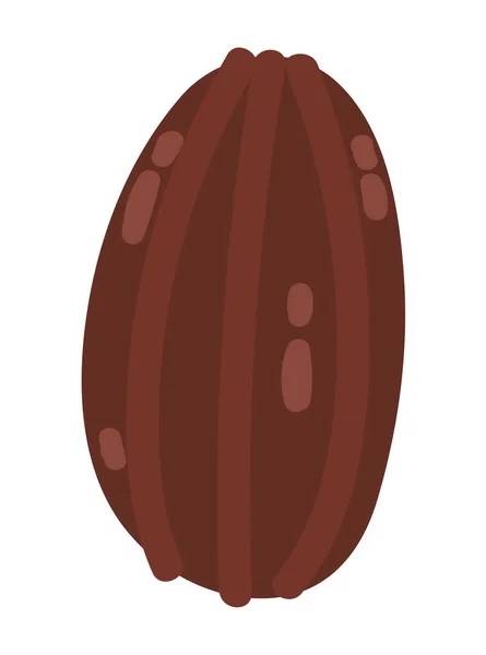 Cacao Nuez Icono Plano Aislado — Vector de stock