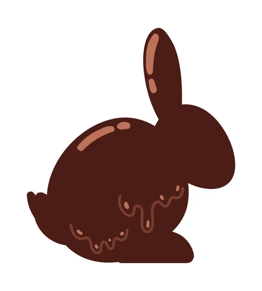 Lapin Chocolat Icône Cacao Isolé — Image vectorielle