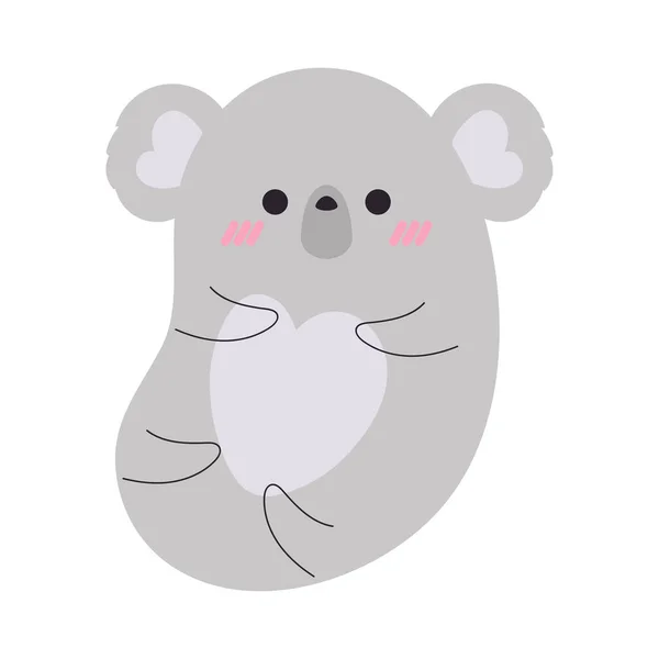 Koala Animal Kawaii Icône Isolé — Image vectorielle