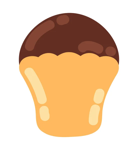 Ícone Cupcake Chocolate Cacau Isolado — Vetor de Stock