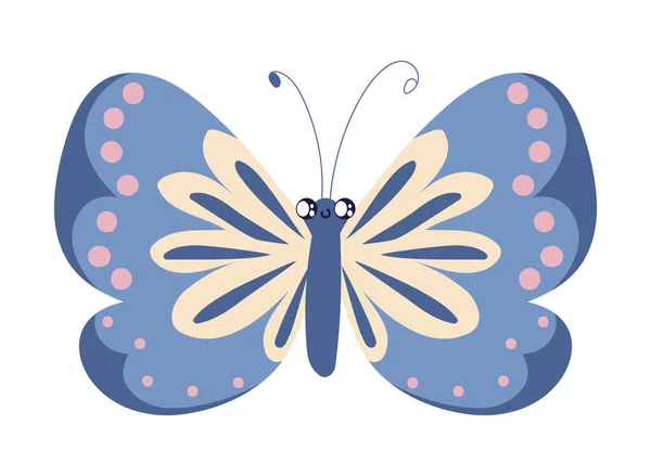 Mariposa Insecto Icono Dibujos Animados Aislado — Vector de stock