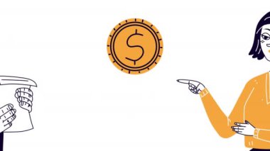 Belge kağıdı ve 4k video animasyonlu zarif bir çift.