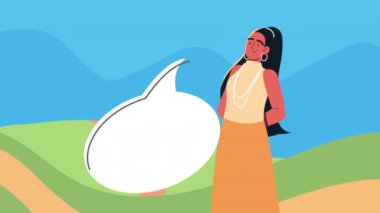 Genç kadın karakter animasyonu, 4k video animasyonu