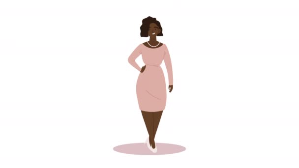 Afro Empresaria Trabajador Personaje Animación Video Animado — Vídeo de stock