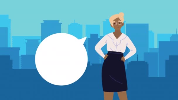 Блондинка Бізнесмен Робочий Персонаж Анімація Відео Анімовані — стокове відео