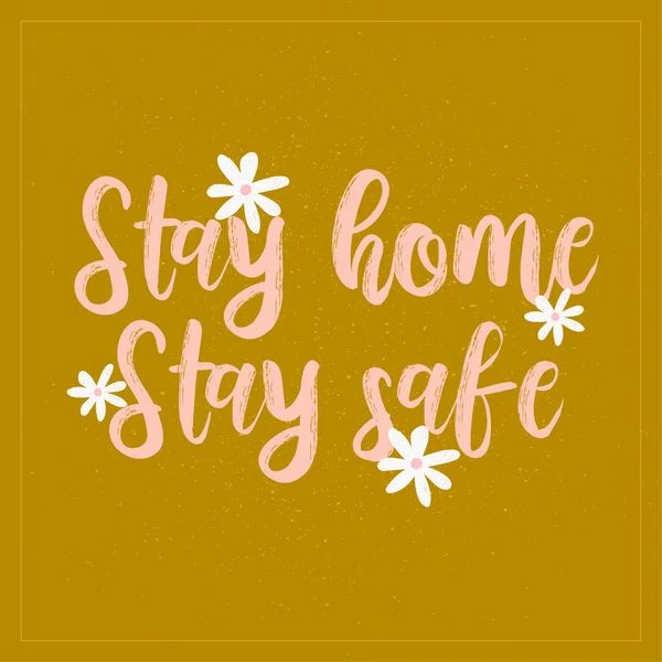 Evde kal. Kartpostal atarken dikkatli ol. Karantina önlemleri, tecrit zamanı. Vektör illüstrasyonu.