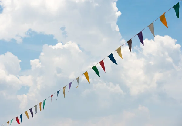 Bunting with the blue sky — Stock Photo, Image