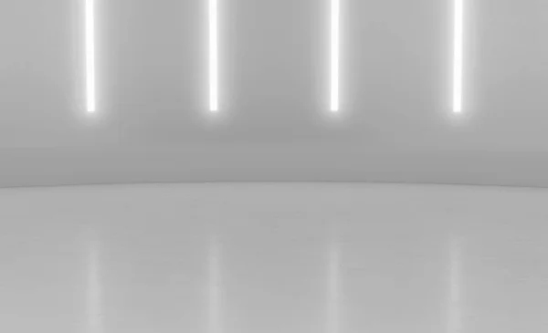 Abstract Futuristic minimal wall scene with vertical glowing neon lighting. Product display presentation empty room concept . 3D Rendering