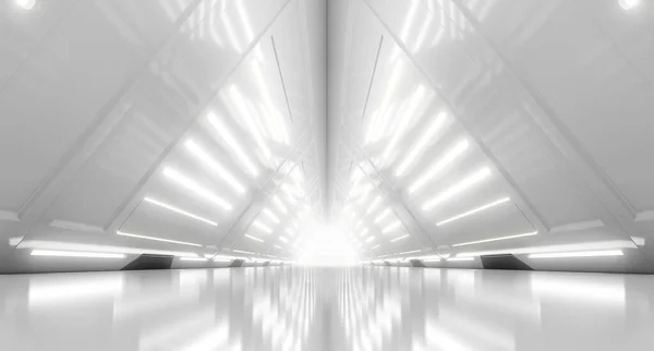 Αφηρημένη Φουτουριστικό Διάδρομο Εσωτερική Διακόσμηση Φώτα Ιδέα Της Σήραγγας Του — Φωτογραφία Αρχείου