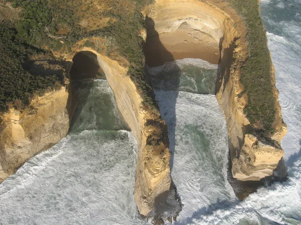 Helicopter flight over Australian coast