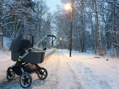 Yılbaşı günü bebeği yürüyüşe çıkarıyorum.