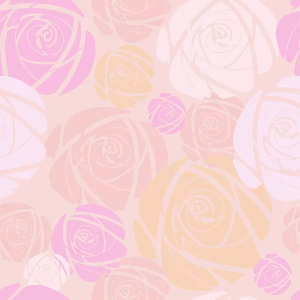 粉红色的玫瑰粉红色的背景上 — 图库矢量图片