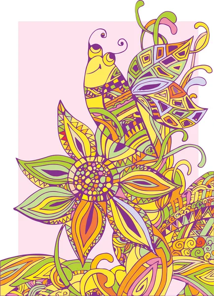 ve arı bir çiçek bir renkli arka plan