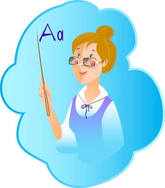 Vektor Illustration Lehrerberuf auf blauem Hintergrund — Stockvektor