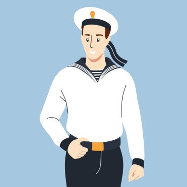 Soldier. Military sailor. Vector image. 