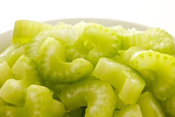 Cut celery close up in a bowl — Stock Photo, Image