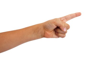 genç erkek kol işaret parmağı ile genişletilmiş