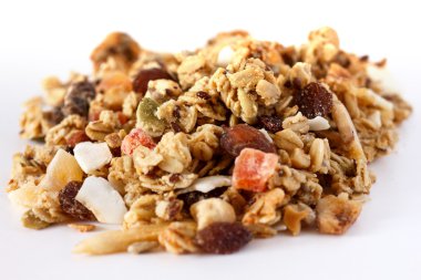 müsli öbek üzerinde beyaz