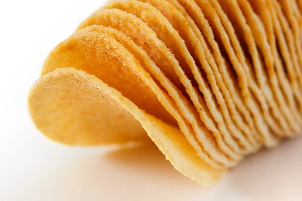Processed chips stacked together — Stock Photo, Image