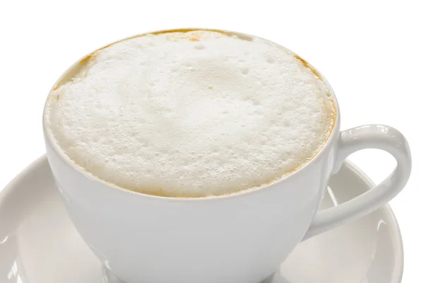 Cappuccino s pěnivý bílý top — Stock fotografie