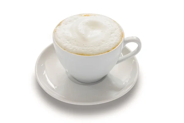 Cappuccino avec un haut blanc mousseux — Photo