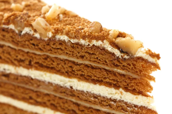 Slice of layered honey cake — Stock Photo, Image