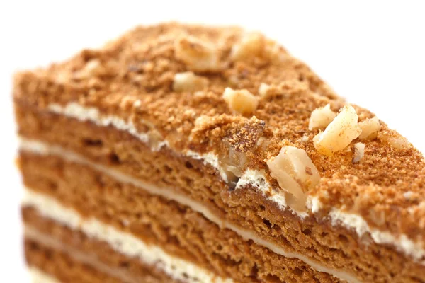 Slice of layered honey cake — Stock Photo, Image