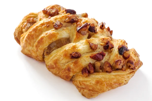 Pecan nuts and maple syrup Danish pastry — Stock Photo, Image