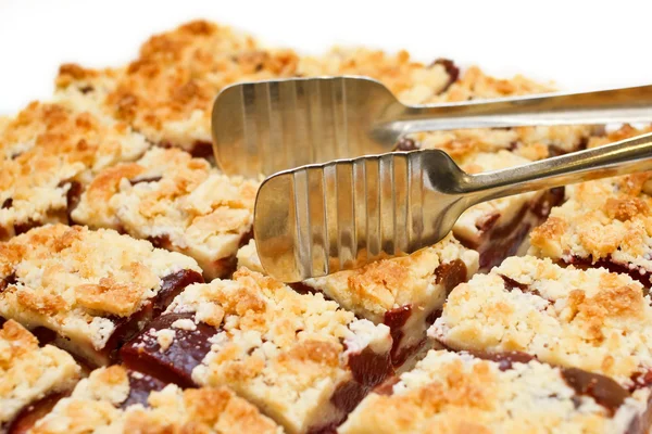 Tray of plumb crumble squares — Stock Photo, Image