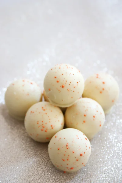 Exclusive white chocolate truffles — Stock Photo, Image