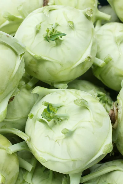 大規模な kohlrabis またはカブの上から撮影. — ストック写真