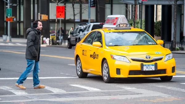 New York-i sárga cab — Stock Fotó