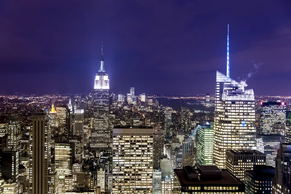 New York'ta gece görünümü — Stok fotoğraf