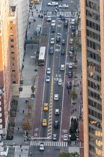 Manhattan traffic areal view — Stock Photo, Image