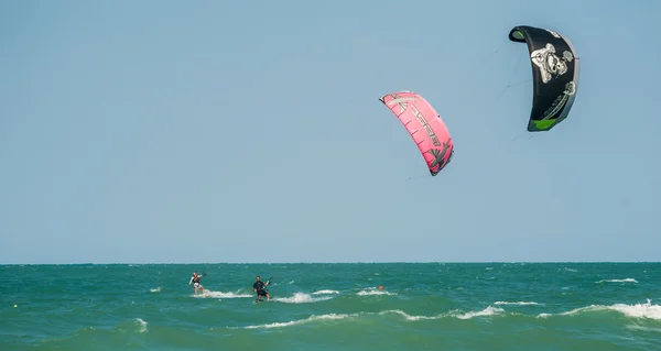 Kidesurfer başlayan eylem — Stok fotoğraf